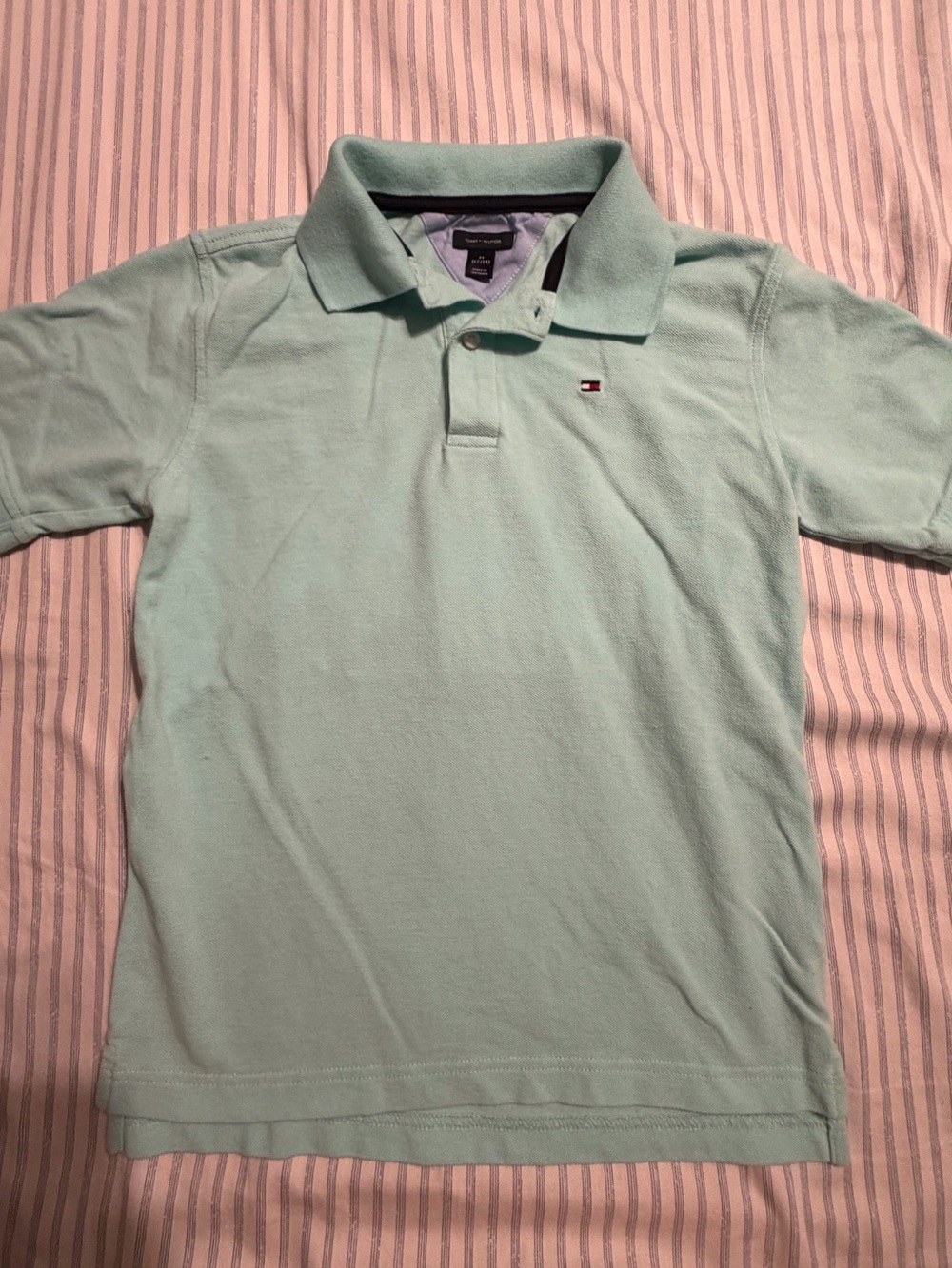 2 for$6✨Boy’s Tommy Hilfiger Mint Polo Shirt, Size M (Age 12/14)